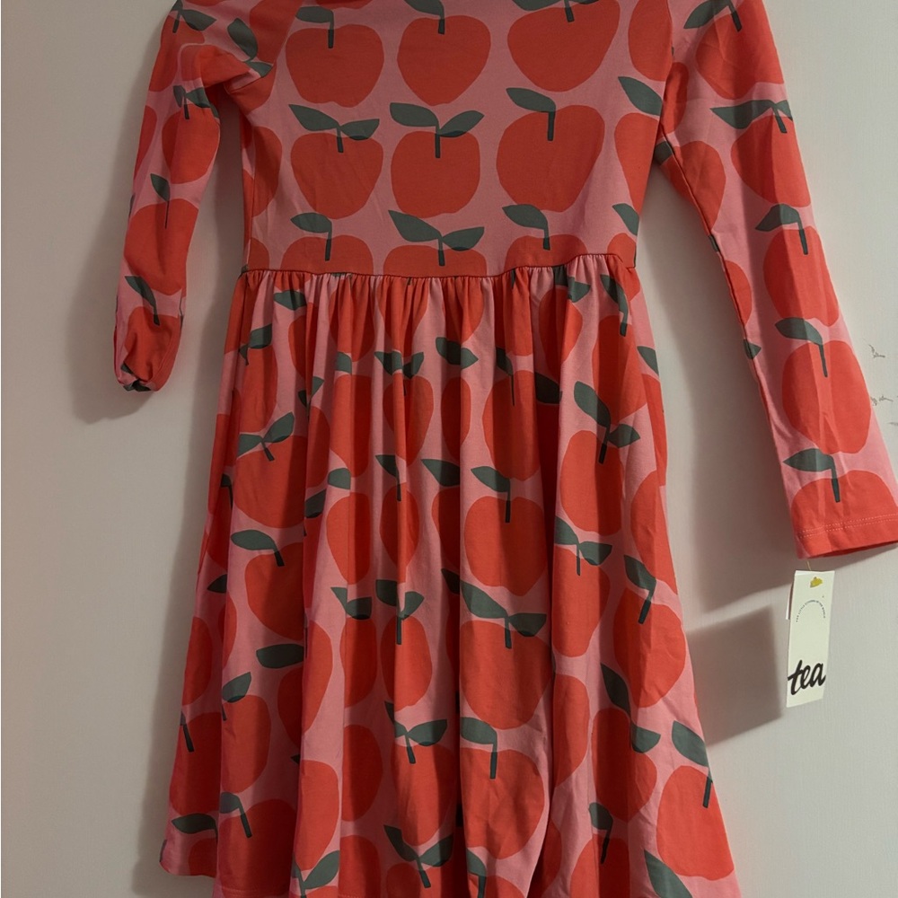 Tea Collection Red Apple Pattern Dress